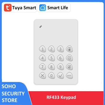 Tuya Smart RF433 Odzbrojit Alarm Klávesnice Kompatibilní s Wi-fi Domácí Bezpečnostní Poplašný Systém HUB Potřeba