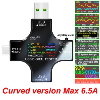 USB Tester TFT Barevný Bluetooth Typ-C PD Digitální Voltmetr Vurrent Metr Ampérmetr Napětí Usb Aktuální Tester Měření