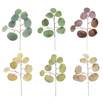 Umělé Hedvábí Zelené Barva Rostliny Eukalyptu Listy DIY Svatební Květinové Aranžmá Domácí Zahradní Restauraci, Hotel Dekorace