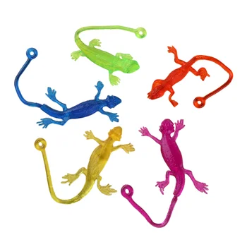 5ks Novinka Sticky Lizard Zvířata Zatahovací Viskózní Guma Ještěrka Děti Legrační Gadget Náhodné Barvy