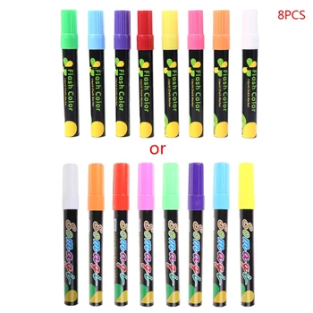8 Barev Zvýrazňovač Fluorescenční Liquid Chalk Marker Neon Pero Pro LED Psací Deska Tabule Skla Malování Graffiti Office