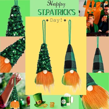 St Patricks Den Visí Ornament Gnome Plyšový Trpaslík Irský Den Bez Tváře Panenky Elf Skřítek Tomet Saint Patrick Dekor Flitry Party