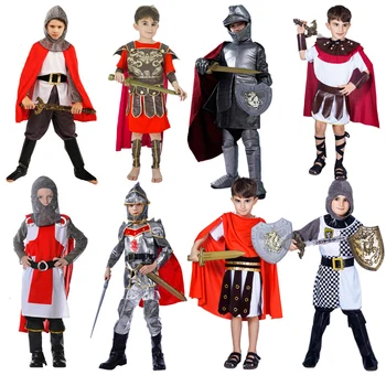 DSPLAY Chlapce Roman Knight Bojovník Role Playing Děti Halloween Kostýmy Cosplay Děti je Voják, Bojovník, Gladiátor Kostýmy
