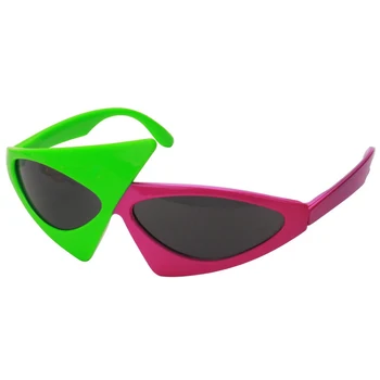 Novinka Zelená Růžová Kontrast Legrační Brýle Hip-Hop Brýle Asymetrické Trojúhelníkové Sluneční Brýle Party Dekorace Dodávky