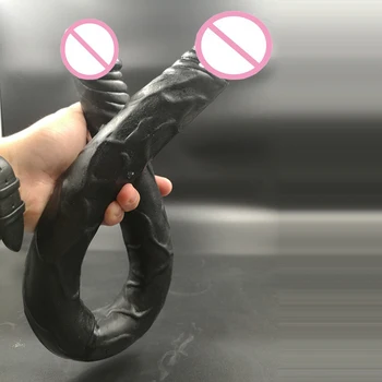 Sex Produktů, černá Flexibilní Velké Dvojité Dildo, Dlouhé měkké Dvojité Dildo Dong Penis , Lesbické Dual Penis, Dvojitá Penetrace Robertci
