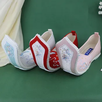 Naklonil Hanfu Boty Pro Ženy Uvnitř Zvyšují Princezna Vyšívané Boty Vintage Svatební Nevěsta Boty Hadříkem