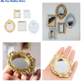 1/12 Dollhouse Miniaturní Rám, Doplňky, Nábytek Miniaturní Zrcadlová Stěna Pokoje Zrcadlo Doll House Zrcadlo