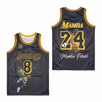 BG basketbal jersey Legenda 8 24 MAMBA Dresy Výšivky šití Venkovní sportovní Hip hop v létě černé Portrét verze nové