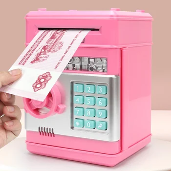Elektronické Prasátko Mini BANKOMAT Elektronické Peníze Banky Ukládání Box s Heslem Automatické Papírové Peníze Scroll Ukládání Box