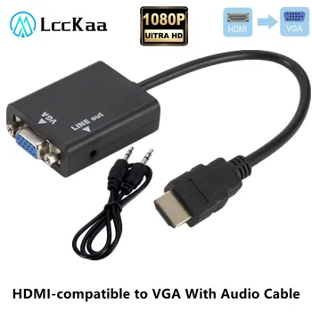 HDMI-kompatibilní s VGA Samec Samice Digitální Analogové Video Audio Adaptér Kabel 1080P HDMI na VGA Pro PC, PS3 TV, Displej, Projektor