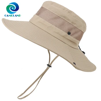 Muži Letní Prodyšné Kbelík Boonie Hat Ženy UV Ochrana Klobouk Sombrero Nepromokavé Síťoviny Rybářské Širokou Krempou Slunce pěší Turistika Cap