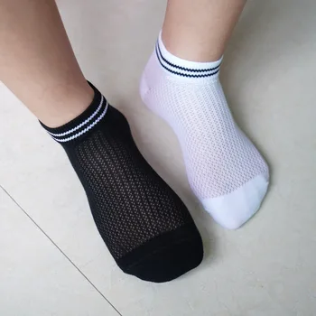 2021 Nové Jaro Léto Prodyšné Síťoviny Pruhované Bílá Černá Škole Ponožky 5 Párů Bavlněné Dětské Sportovní Ponožky Dívky Chlapce Příležitostné Ponožky