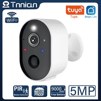 Tuya Smart WIFI 5MP Kamera Baterie Vodotěsné PIR Pohybové Bezdrátové Kamery CCTV Reflektor Barva Noci Viison
