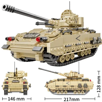 Světové Války Vojenský Model M2 Bojové Vozidlo Pěchoty Kolekce Ornament, Stavební Bloky, Cihly Hračky Dívka Dary