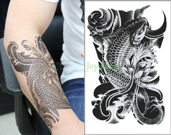 Vodotěsný Dočasné Tetování Samolepky velké velikosti kapra tatto samolepky ryb flash tat0o falešné tetování