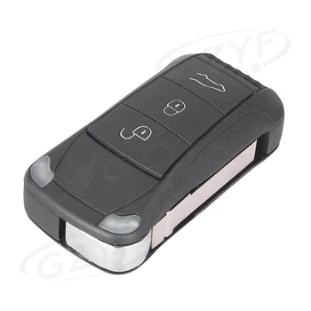 Pro Porsche Cayenne 2003-2011 3 Tlačítka Auto Dálkové Klíč Flip Skládací Klíč Shell Případě Fob s Panickou