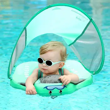 Mambobaby Dítě Plavecký Bazén Float UVSun Baldachýn Přidat Ocas Kojenecké Plavání Trenér Non-Nafukovací Pás Batole Plavat Učení Prsten