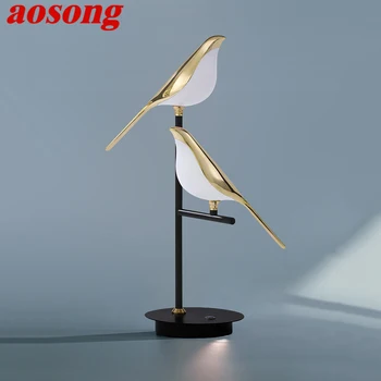 AOSONG Nordic Postmoderní Stolní Lampa LED Kreativní Design Dekorativní Pták Pro Domácí Stůl Obývací Pokoj Ložnice Světla