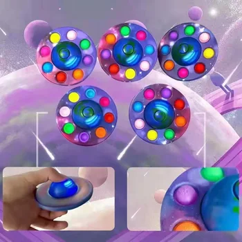 Vrtět Hračky Bubble Push Squeeze Hračky Rozmačkaný Prstu světelný to káča Osm Planet Prstu dětské Puzzle Stresu Hračka