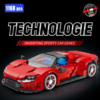 Nový 1:14 Technické Daytona SP3 Stavební Bloky Model PF Město Červené Sportovní Auto Cihly Montáž Hračky pro Děti Vánoční Dárek