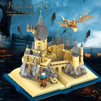 Stavební Blok Hračka Magic Castle Kniha Chlapec Shromáždění Puzzle Malé Částice Hračku Dar Box