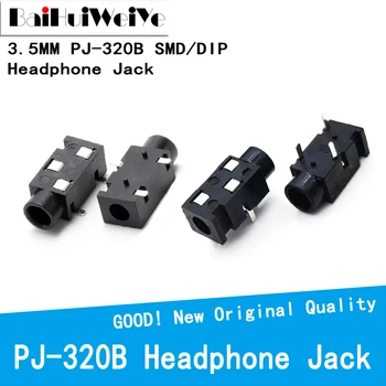 20KS/MNOHO 3,5 MM Jack pro Sluchátka Audio Jack PJ-320B 3-Line Pin Samice Konektor DIP SMD Stereo Sluchátka PJ-320 PJ320B PJ320