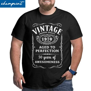 Vintage Limited 1970 Edition T Shirt Muži Bavlna T-Košile 50. Narozeniny, Dárek, Velký, Vysoký Tričko Plus Velikost 4XL 5XL 6XL Oblečení
