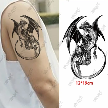 Vodotěsný Dočasné Tetování Nálepka Dračí Král Moře Křídlo Angel Lebka Umění Těla Paže Noha Flash Tetování Falešné Tetování, Ženy, Muži