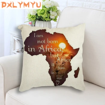 Dekorativní Polštář Případě Africké Mapy, Art Home Dekor Hodit Polštář Pokoji Rozkládací Pohovka Polštář Povlak Na Polštář Kryt Cartoon