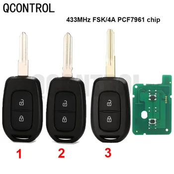 QCONTROL Dálkový ovladač 2 Tlačítka Auto Klíč 433mhz s PCF7961M HITAG AES Čip pro Renault Sandero Dacia Logan, Lodgy Dokker Duster 2016