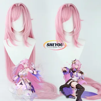 Anime Honkai Dopad 3 Elysia Cosplay Paruka 120cm Dlouhé Růžové Tepelně Odolné Syntetické Vlasy, Paruky + Čepice Paruka