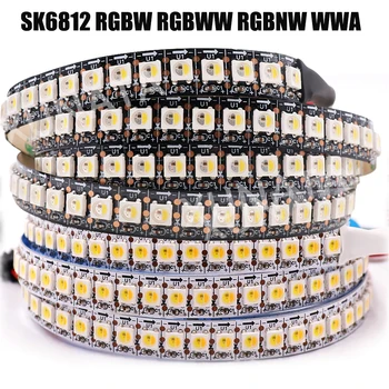 DC5V SK6812 RGBW RGBWW RGBNW WWA Led Strip Light 4 v 1 Podobné WS2812B 1m 2m 5m 30 60 144 Led diod Jednotlivé Adresovatelné LED Světlo