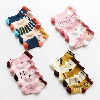 5 párů dětské bavlněné ponožky 2019 zimní dívky chlapci batole kreslený ponožky novorozené dítě dítě Děti fox unicorn teplé škole ponožky