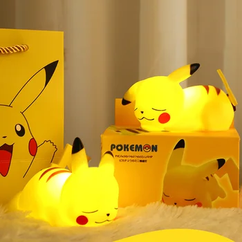Pokemon Pikachu Noční Světlo Zářící Hračky Roztomilý Pikachu Pocket Monster Noční Lampičky Ložnice, Obývací Pokoj Ornament Dárek