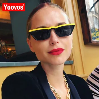 Yoovos 2021 Retro Malý Rám Sluneční Brýle, Ženy Luxusní Cat Eye Sluneční Brýle Pro Muže Vintage Klasické Cestovní Street Porazit Brýle