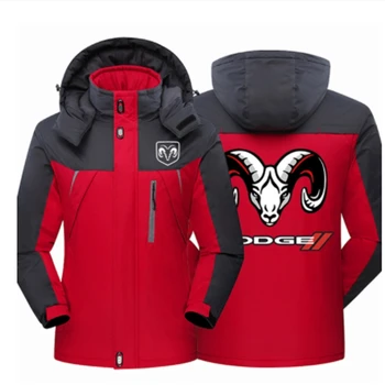 2022 Nové Zimní DODGE Logo Vest Pánské Oblečení, Teplý Kabát Větruodolný Zahustit s Kapucí Vysoce Kvalitní Casual Vynosit Kabát