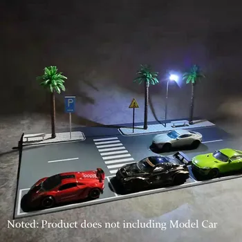 Diorama 1/64 Model Car LED-Osvětlení Vozovky Zobrazení Scenérie Vozidla Parkoviště