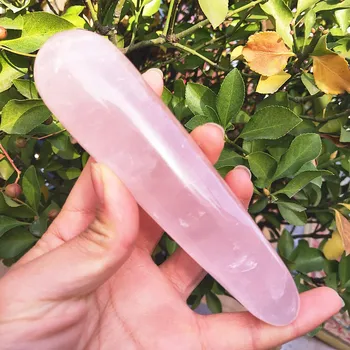 14-16cm Přírodní rose quartz crystal hůlka Osobnosti křemen růžový masážní stick Drahokam beauty bar Léčení Joni pro ženy dárek