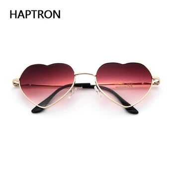 HAPTRON móda ve Tvaru Srdce sluneční Brýle, ženy, kovové jasné červené čočky brýle Módní srdce sluneční brýle Zrcadlo oculos de sol
