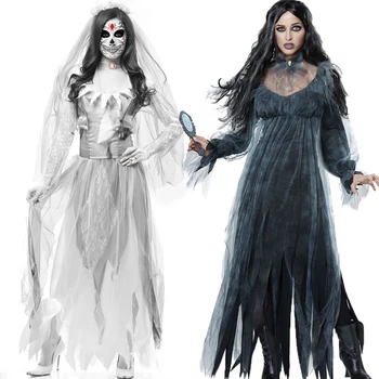 Ženy Cosplay Halloween Kostým, Horor, Duch, Mrtvola Zombie Nevěsta Šaty