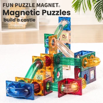 Magnetické Stavební Dlaždice 3D Stavební Bloky, stavebnice Marble Run Magnet Bloky pro Děti STONKU Brzy didaktické Hračky Dárek