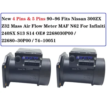 4 a 5 Piny Nové Pro Nissan 300ZX Z32 Mass Air Flow Meter, MAF N62 Pro Infiniti 240SX S13 S14 OE# 2268030P00, 22680-30P00, 74-10051