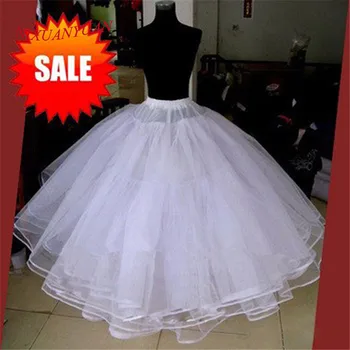 Nejlepší Prodej Bílé 3 Vrstvy Svatební Doplňky pro Svatební Šaty Tyl Šaty, Sukně, plesové Šaty Spodnička 2022 Sukně Bez Obruče