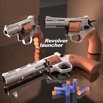 ZP5 357 Revolveru Launcher Bezpečné Měkké Kulka Hračka Zbraň Model Airsoft Pistole Pneumatické Brokovnici, Pistoli, Pistoli Pro Děti, Dospělé