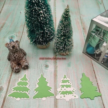 Vánoční Strom, Veselé Vánoce Řezání Zemřít pro DIY Scrapbooking Ozdobné Řemesla Zásoby Ražba Papír, Karty, Aby