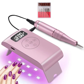 Nové Dobíjecí Elektrický Akumulátorový Hřebík Vrtací Stroj 35,000 RPM & UV Gel Lampa Nehty Vlasů Salon Expert Nail Art, Manikúra Nástroje