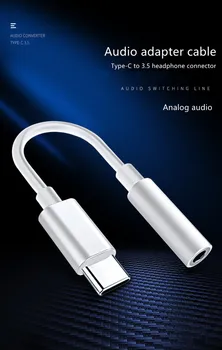 Typ-C Na 3,5 mm Sluchátkový Kabel, Adaptér, Typ C USB-C Samec Na 3,5 mm Analogový audio AUX Audio Samice Jack Pro type-C Xiaomi huawei