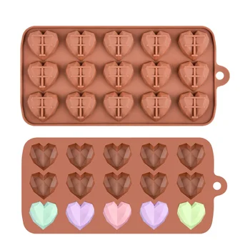15cavities Mini Srdce Čokoláda Formy Silikonové Cukroví Formy Gumový Želé Formy na Pečení Nástroje pro Koláče Dort Dekorace Doplňky