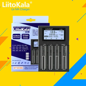 1-5KS LiitoKala Lii-M4 18650 Inteligentní Nabíječka s LCD Displejem pro 26650 21700 32650 20700 21700 16340 CR123A 18500 AA AAA baterie