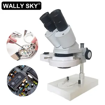20X 40X Stereo Mikroskop Binokulární Průmyslový Mikroskop s Volitelným Fluorescenční kruhové Světlo Smartphone Opravy